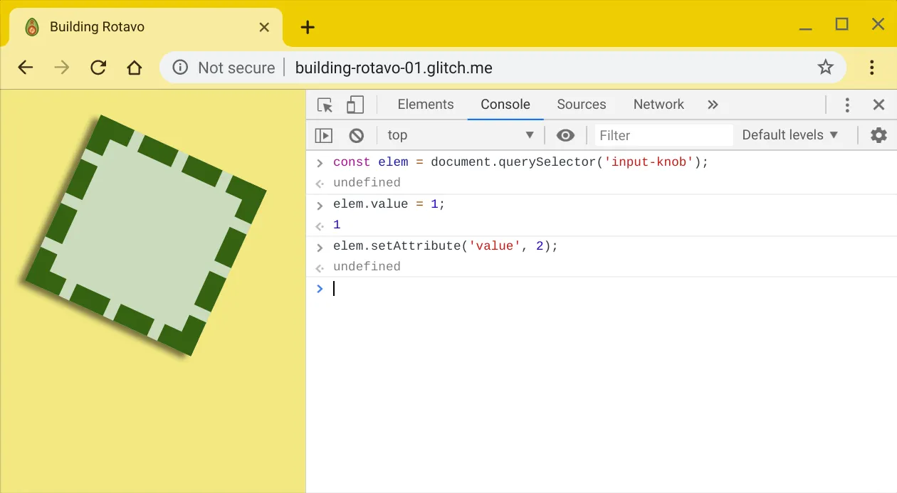 Screenshot of Chrome with Developer tools open